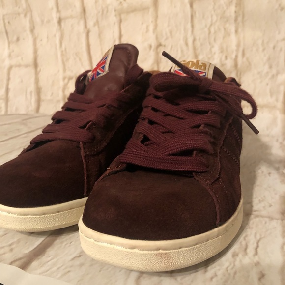 Gola Classics Equipe Suede Burgundy Sz 5 Womens Fashion Skate Sneakers - Picture 6 of 9